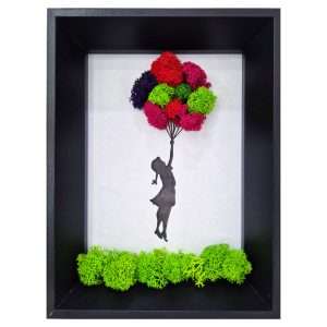 quadro banksy licheni stabilizzati Flying girl with balloons